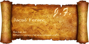 Jacsó Ferenc névjegykártya