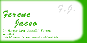 ferenc jacso business card